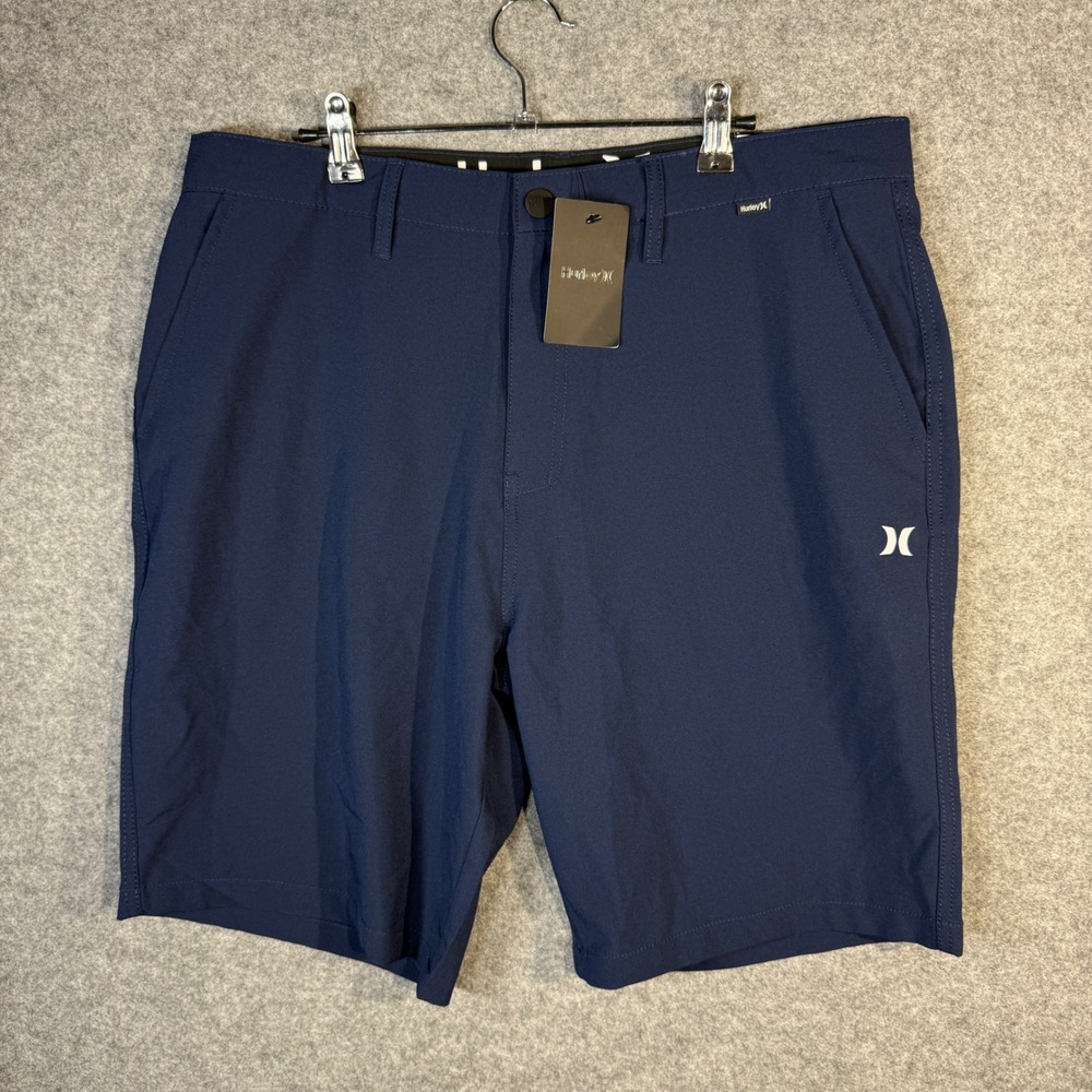 Hurley Hybrid Walk Shorts Navy Blue Mens‎ Size 36 Water Repellent Reflective
